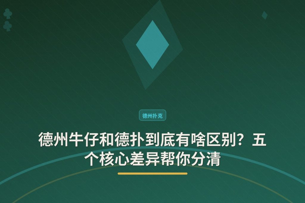 德州牛仔和德扑到底有啥区别？五个核心差异帮你分清